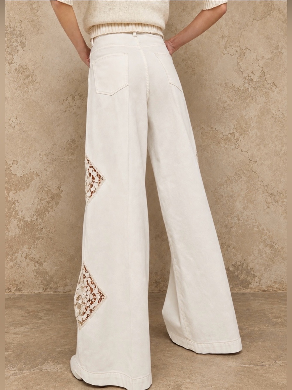 NWOT Liu Jo Better Wide Leg Jeans with Lace - Picture 4 of 13